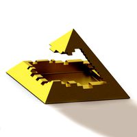 broken pyramid ashtray
