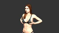 beautiful woman -rigged and animated for unity