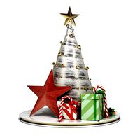 set of new years decorative elements in a simple minimalistic style