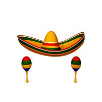 sombrero and maracas cartoon