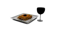 pasta and wine