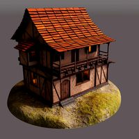 medieval house low-poly
