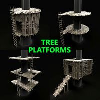tree platform wooden house hut bridge collection pack package