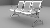 three seater metal visitors and waiting chair