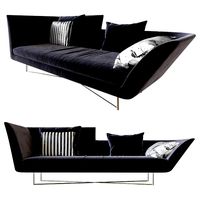 sofa little wing by erba italia high back in half black