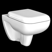wall hung water closet toilet modeled in 3ds max
