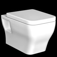 wall hung water closet toilet modeled in 3ds max