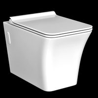 wall hung water closet toilet modeled in 3ds max
