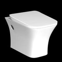 wall hung water closet toilet modeled in 3ds max