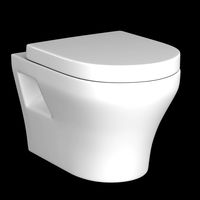 wall hung water closet toilet modeled in 3ds max