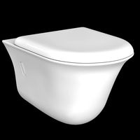 wall hung water closet toilet modeled in 3ds max