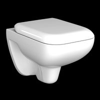 wall hung water closet toilet modeled in 3ds max