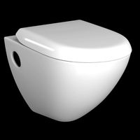 wall hung water closet toilet modeled in 3ds max