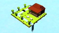 voxel village house low-poly