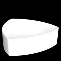 table top wash basin in triangle shape modeled in 3ds max