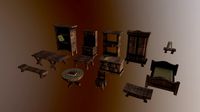 s of wooden furniture asset