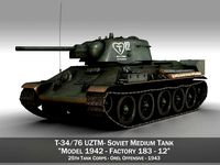t-34-76 uztm - model 1942 - soviet tank - 12