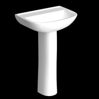 pedestal half round wash basin modeled in 3ds max