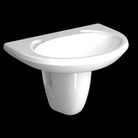 pedestal half round wash basin modeled in 3ds max
