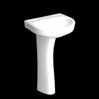pedestal wash basin modeled in 3ds max