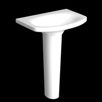 pedestal wash basin modeled in 3ds max