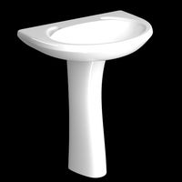 pedestal half round wash basin modeled in 3ds max