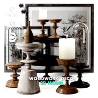 3dasset nuage woodwork decorative