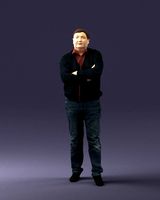 man red shirt and jeans 0494