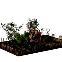 fountain in the small garden