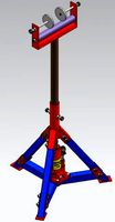 Hydraulic in-feed out-feed support roller