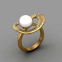 ring with a pearl of the original space design