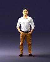 man in yellow trousers and white shirt 0370