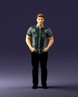 young man in shiny trousers 0384