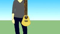 Experimental wind instrument, cross lute