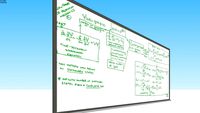 Whiteboard with mathematic notations