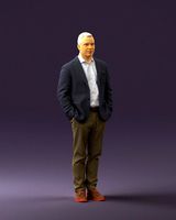 man inblue jacket brown pants 0410