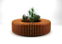 elegant parametric wooden bench