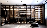 modern semi open cloakroom