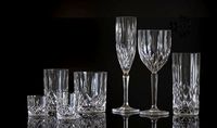 glass stemware and tumblers