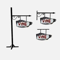 old wooden vine sign 02