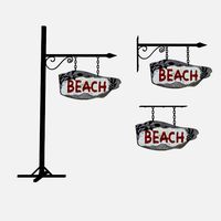 old wooden beach sign 02