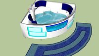 Corner bathtub with hydromassage