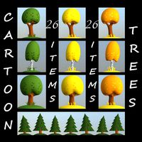 cartoon trees pack low-poly