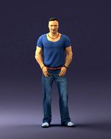 man in blue t-shirt 0090