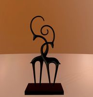 modern antelope figurine low-poly