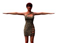 3d realistic female character with clothing dress