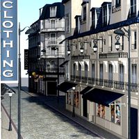 european street in obj and fbx format