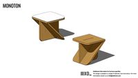 MONOTON NUX ALL WOOD CAFFE TABLE STOOL