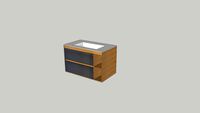 MUEBLE Y LAVATORIO RAKAU NIZA MOSCADA PUERTA TITANIUM ULTRA MATE (81X46X50)
