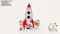 Betsy Decor - Quadro Aquarelado Viagem Espacial Foguete